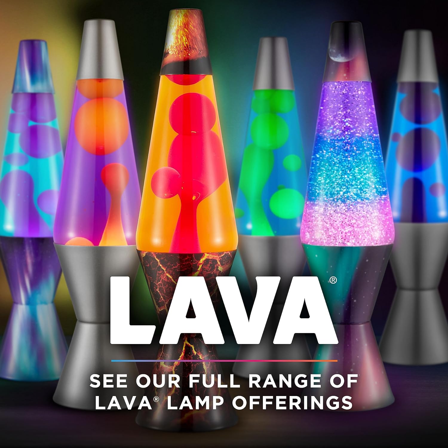 The Original Lava? Lamp - 14.5 Volcanic Crags - Classic Liquid Motion Lamp - Red Wax and Orange Liquid - #2078 (Amazon Exclusive) - Image 6